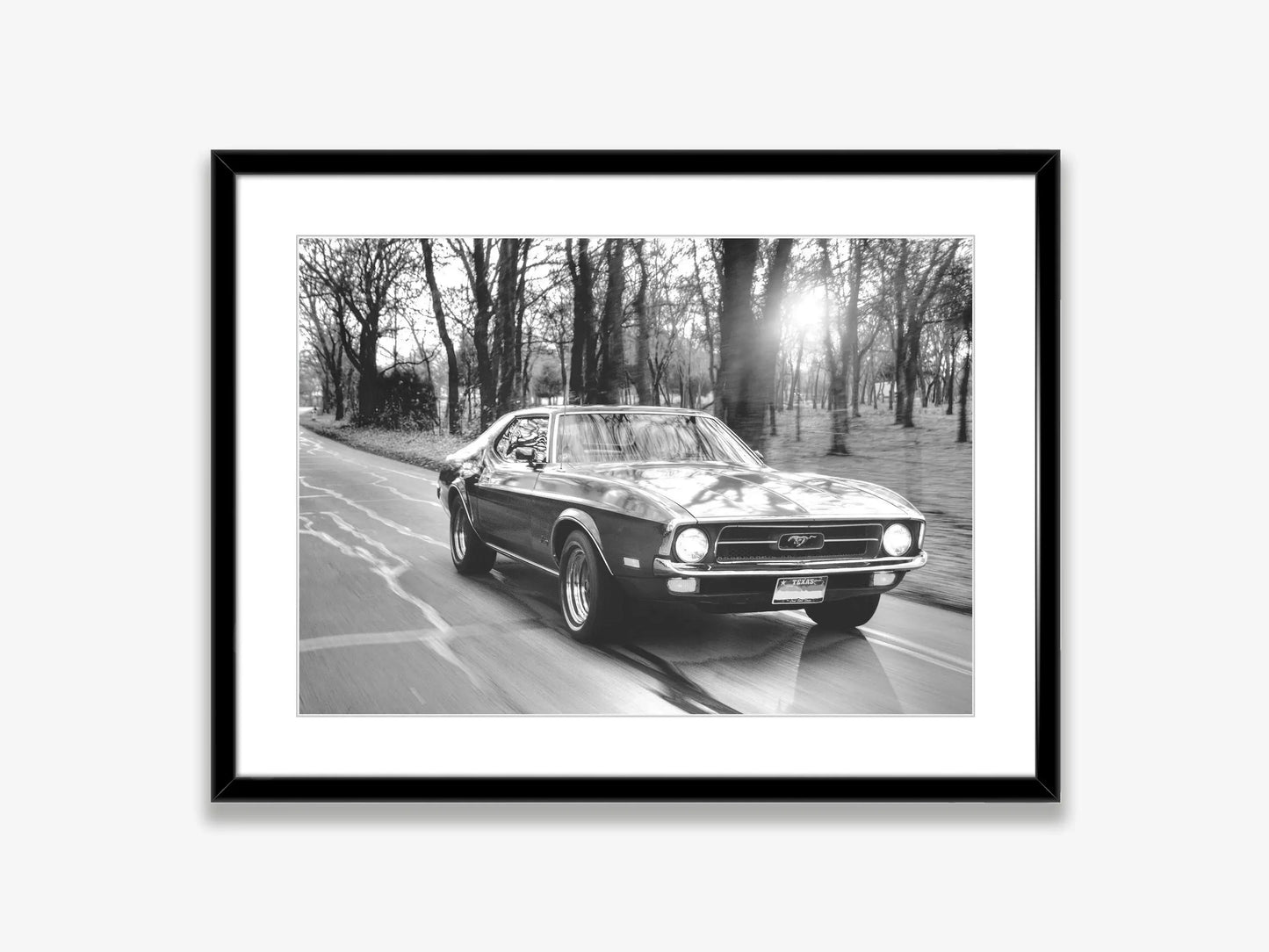 Black and White Ford Mustang Classic Luxury Car Poster Canvas Painting Print Wall Art Picture for Living Room Shopstore Decor Peaceful Pleasures Health and Wellness