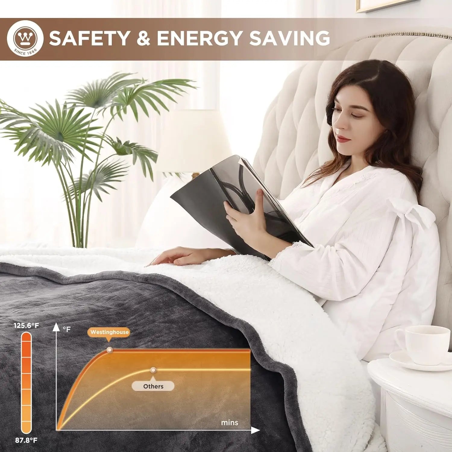 Queen Electric Heated Blanket – 10 Heat Levels, 84x90" Peaceful Pleasures Health and Wellness