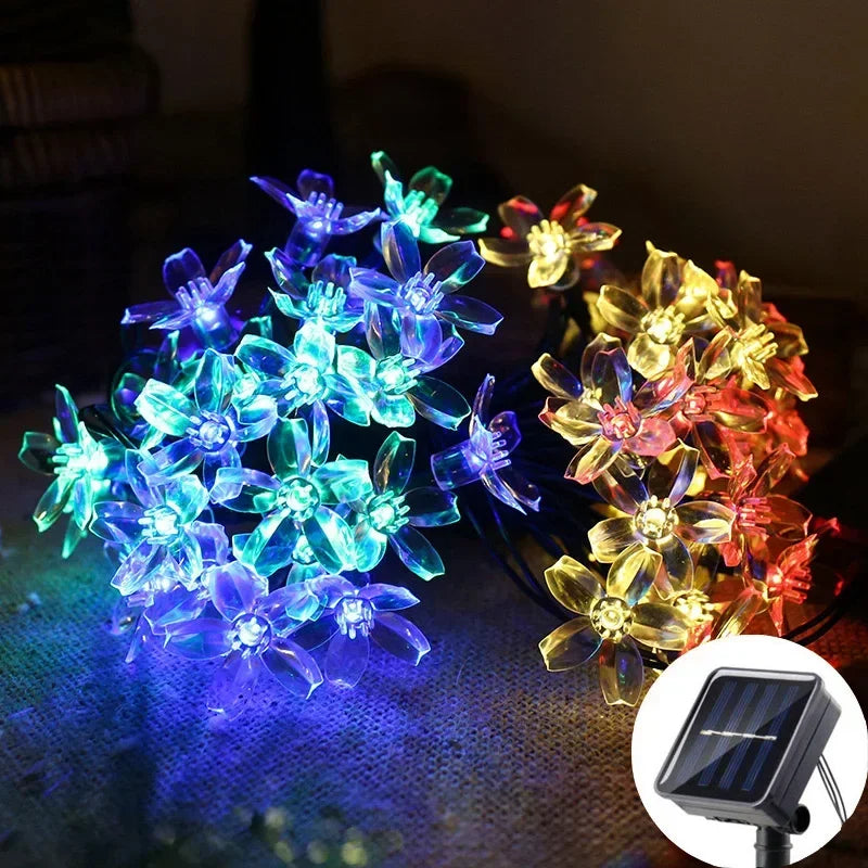 Solar Cherry Blossom String Lights 5M 20 LED Sakura Garland