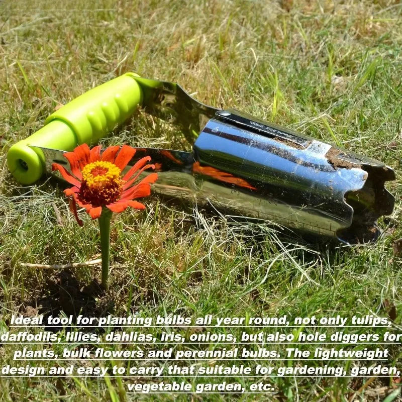 Stainless Steel Bulb Planter | Depth Marks & Ergonomic Handle