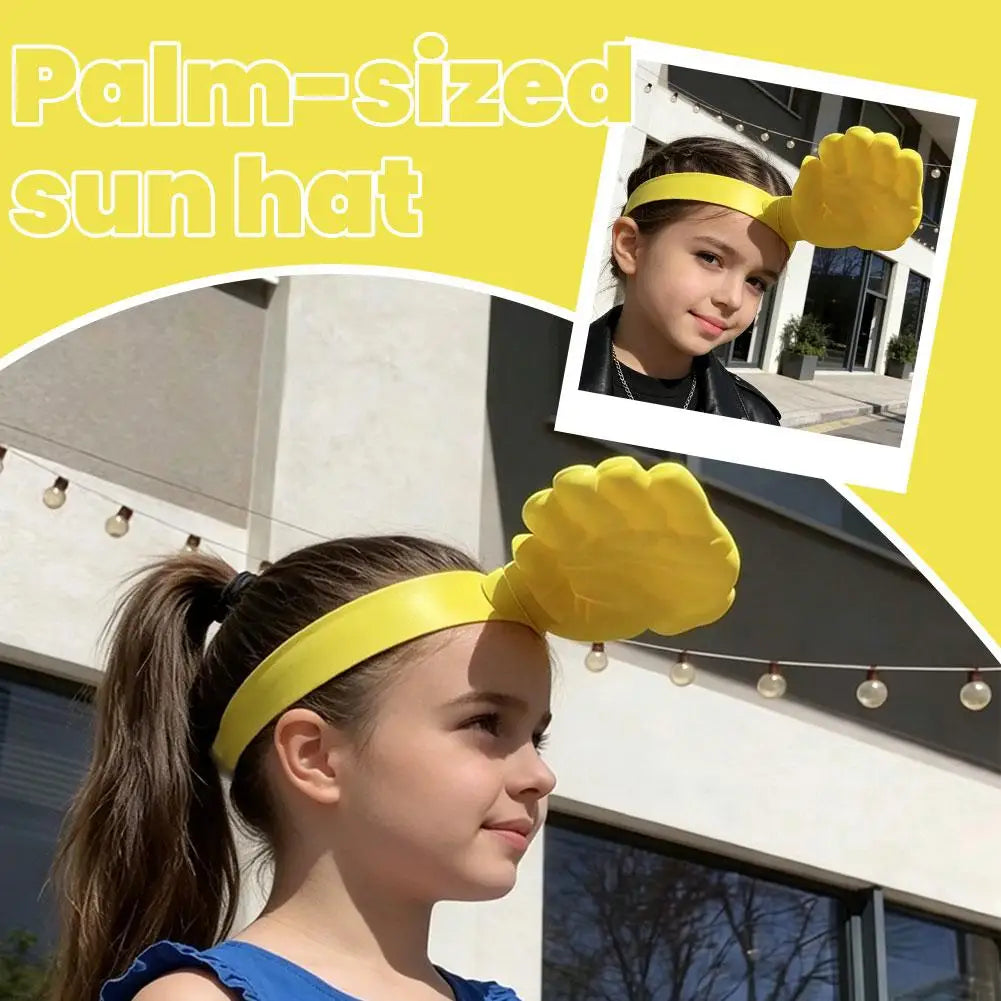 Funny Palm Sized Kids Sun Hat Foldable Outdoor UV Protection Beach Cap For Boys & Girls Daily Travel Use Fashion Accessories Peaceful Pleasures Health and Wellness