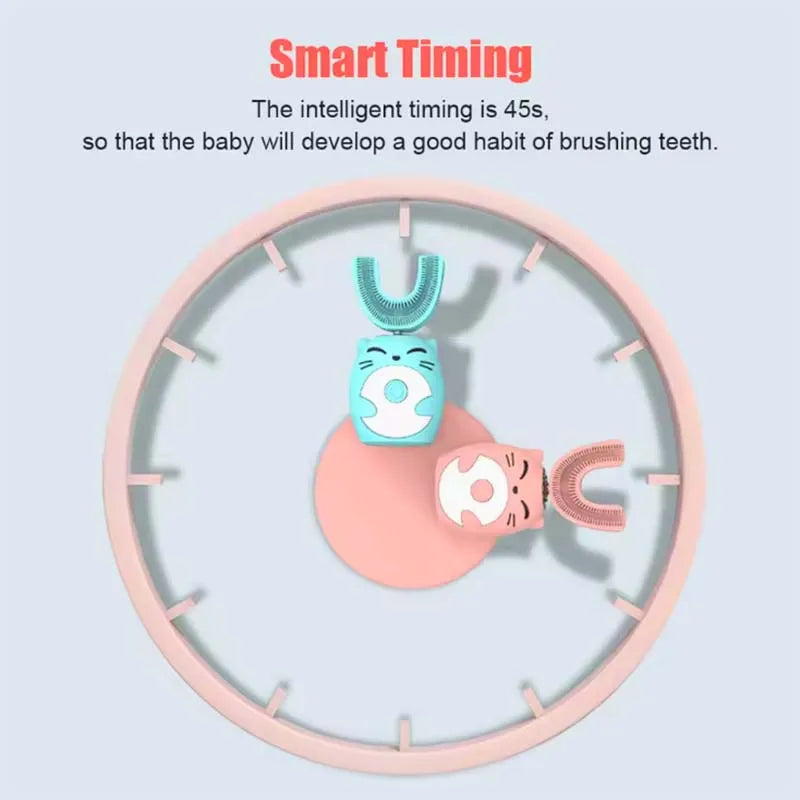 Electric Toothbrush Head for Kids U-shaped 360 Degrees Silicone Tooth Brush Replaceable Head Brush Head Accessories Peaceful Pleasures Health and Wellness