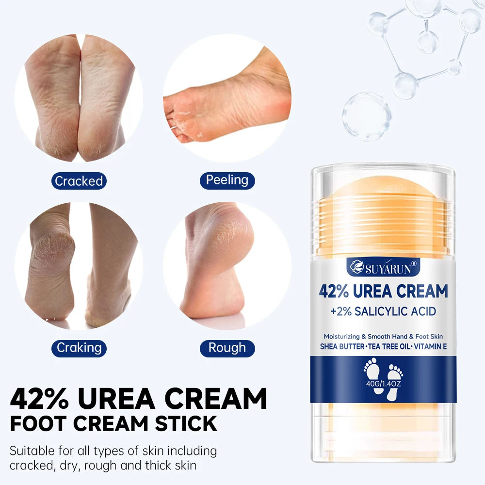 SUYARUN 42% Urea Foot Cream Stick - Moisturizing & Exfoliating, Cracked Heel Repair, Deep Hydration for Dry Feet, Long protect. Peaceful Pleasures Health and Wellness