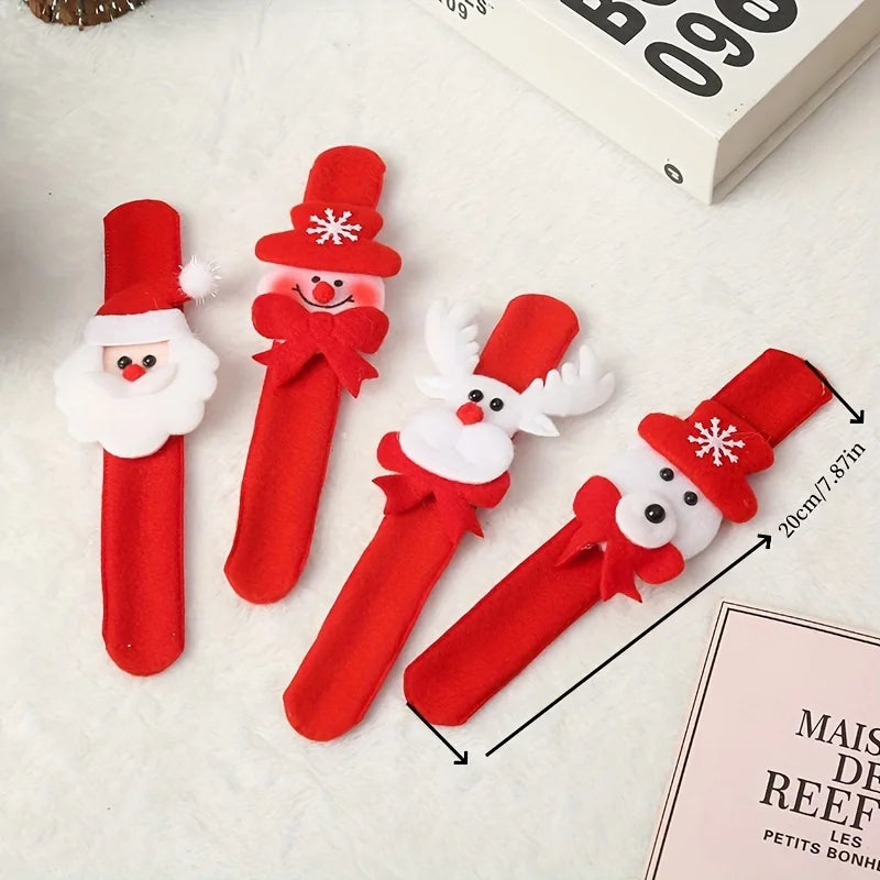 Christmas Clap Ring Bracelet Christmas Cartoon Clap Ring Luminous Children's Gift Clap Ring Plush Practical Christmas Clap Ring Peaceful Pleasures Health and Wellness