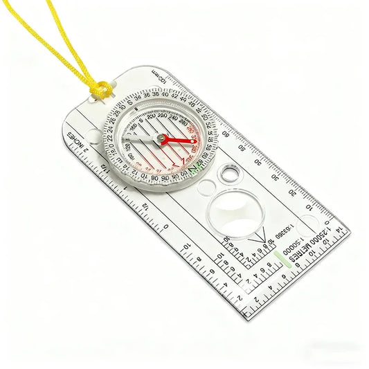 Compass Navigation Map Ruler | Hiking & Orienteering Tool Compass Map Ruler Peaceful Pleasures Health and Wellness