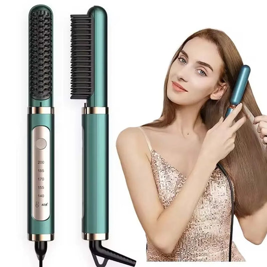 Electric Hair Straightening Brush Fast Heating Hot Comb Brush Negative Ion Hair Straightening Comb Peaceful Pleasures Health and Wellness