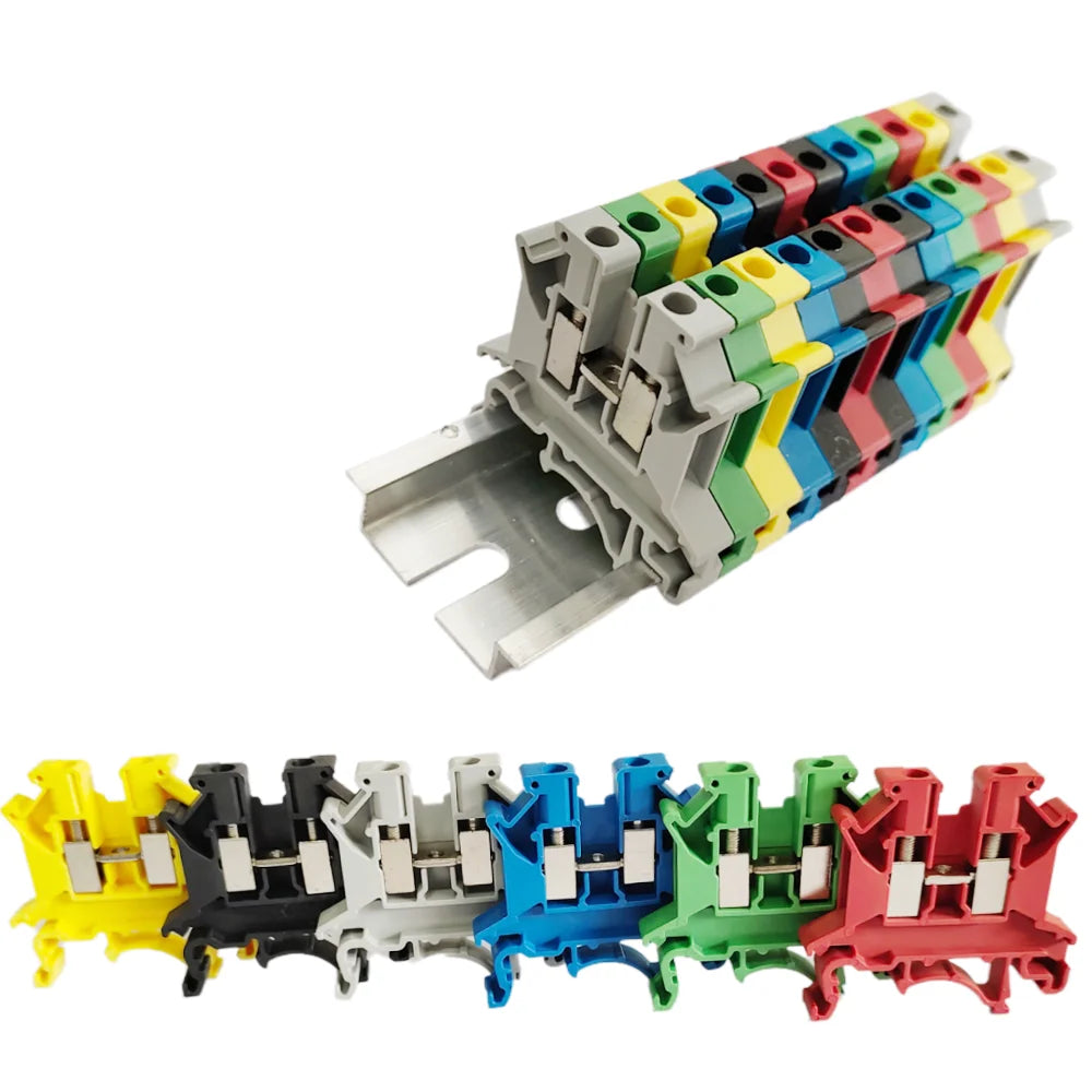 10/50/100PCS UK2.5B DIN Rail Terminal Block Screw Clamp Connector UK2.5 2.5mm² Cable Electrical Connector Peaceful Pleasures Health and Wellness