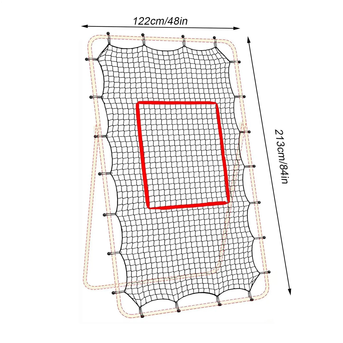 Portable Volleyball Rebounder Net with Target Rings | 7x4ft