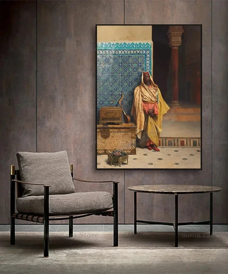 Canvas Painting Gerome Classic Artwork Arabs Living Landscape Poster Arabic Carpet Merchant Wall Art Pictures Home Decor Peaceful Pleasures Health and Wellness