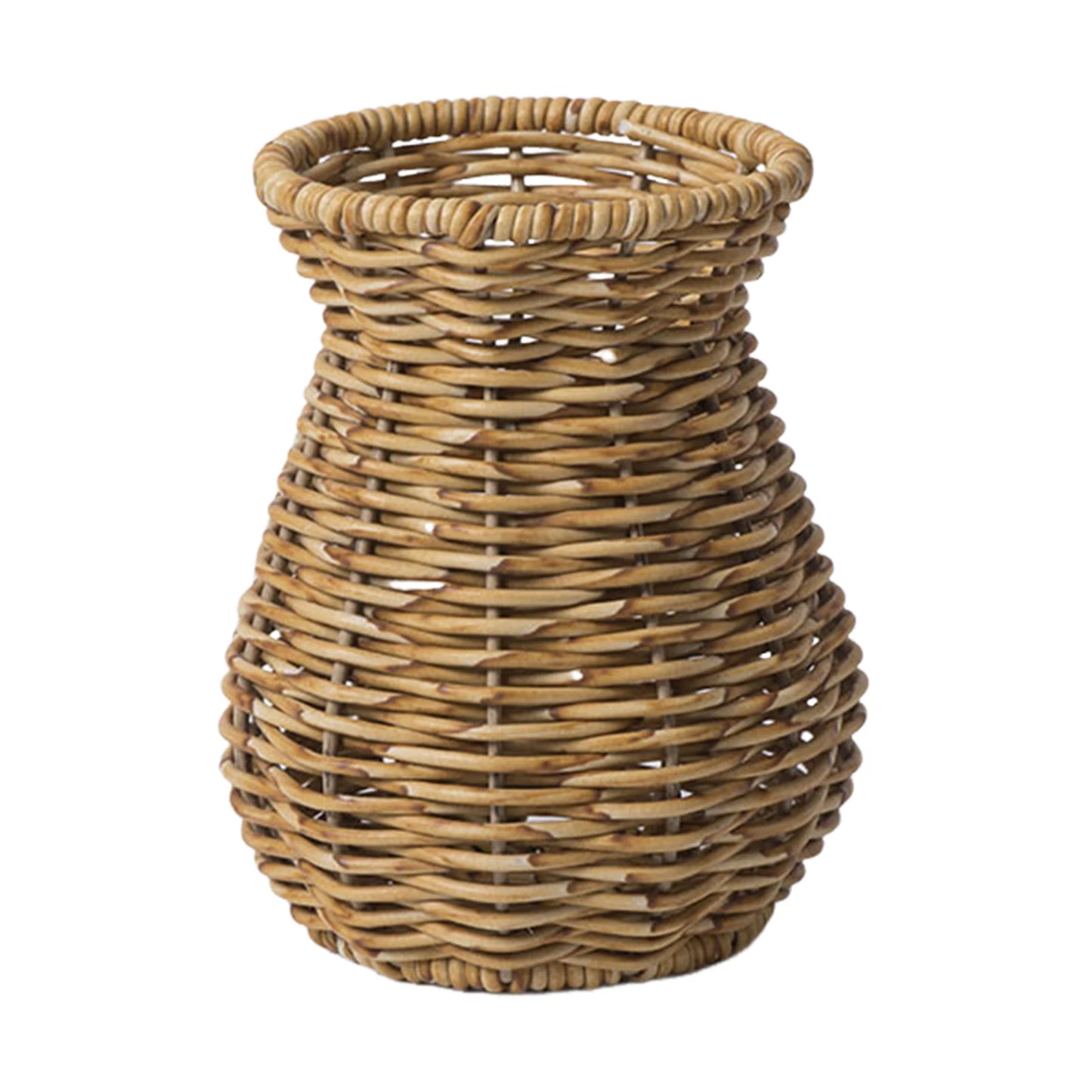 Handwoven Rattan Vase – Boho Farmhouse Décor | Pampas Grass