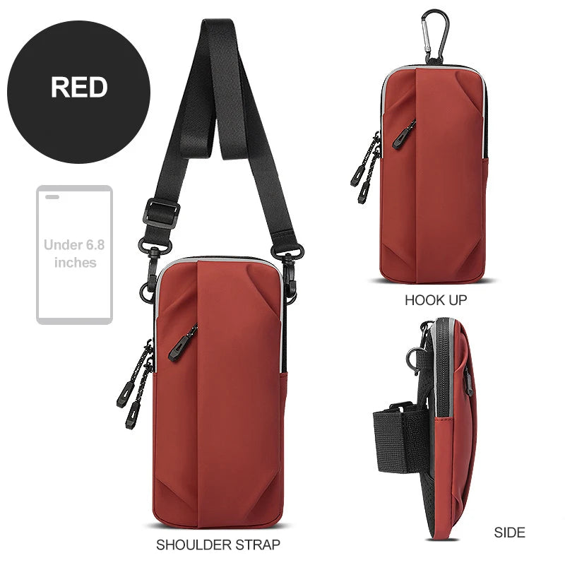 cell phone armband for running magnetic armband bags for women Mobile phone wrist stand bag for men Running racing accessories Peaceful Pleasures Health and Wellness Red