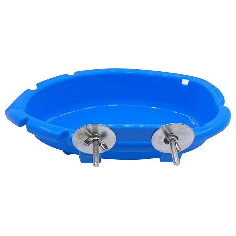 Parrot Food Tray Multifunction Creative Blue Bathtub Cage Standing Bird Toys Pet Cleaning Shower Box for Birds Peaceful Pleasures Health and Wellness