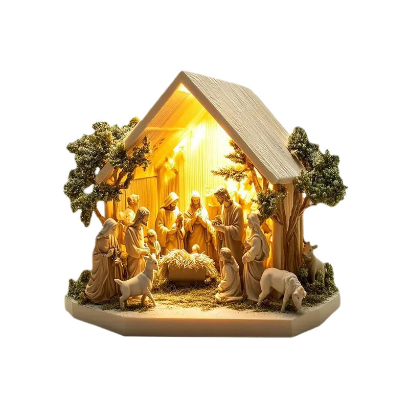 2D Acrylic Nativity Scene Centerpiece | Christmas Tabletop Decor