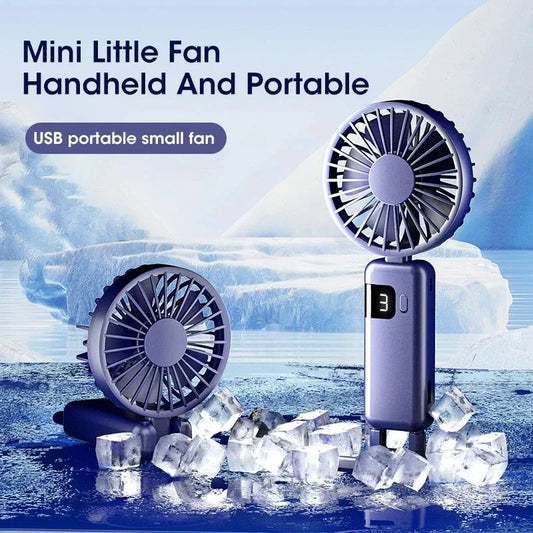 Portable Mini Handheld Fan USB Rechargeable 5 Speed Super Quiet with Hook for Office Outdoor Travel Cooling Peaceful Pleasures Health and Wellness