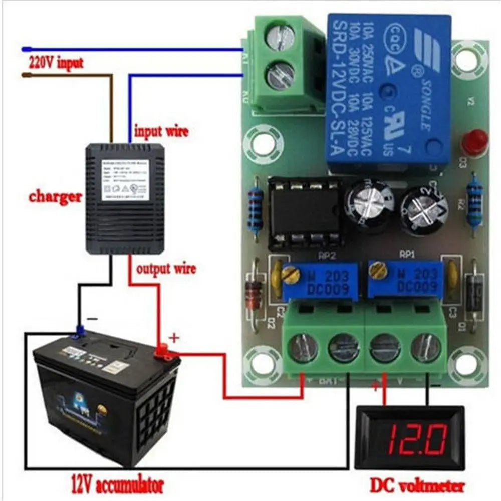 Controller Automatic 12V Control Switch Battery Protect Board Battery Charging Board Power Supply Controller Charger Module Peaceful Pleasures Health and Wellness