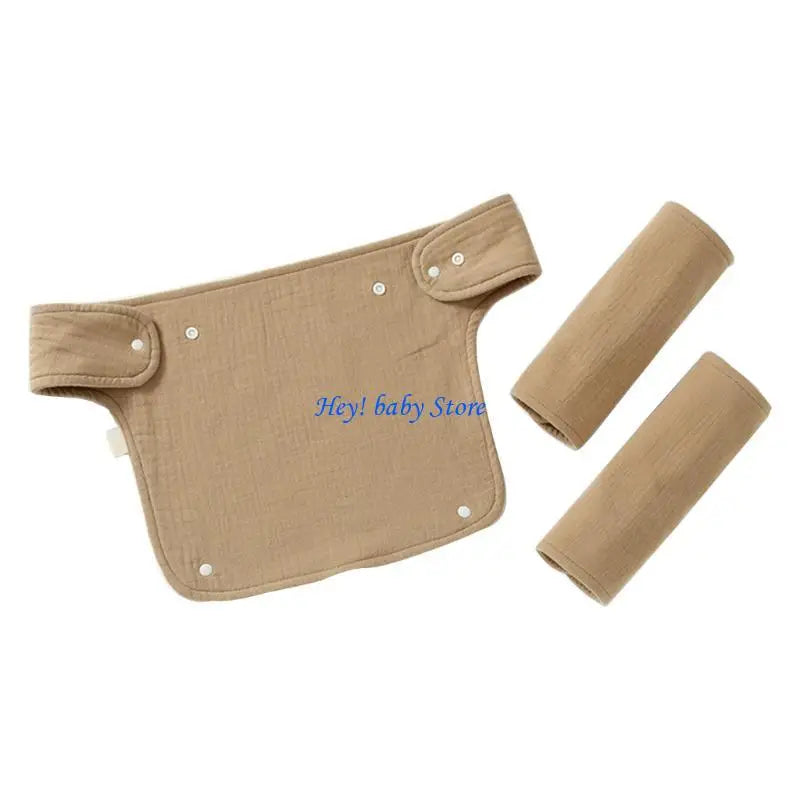 Soft Cotton Baby Drool Bib & Detachable Shoulder Strap Set