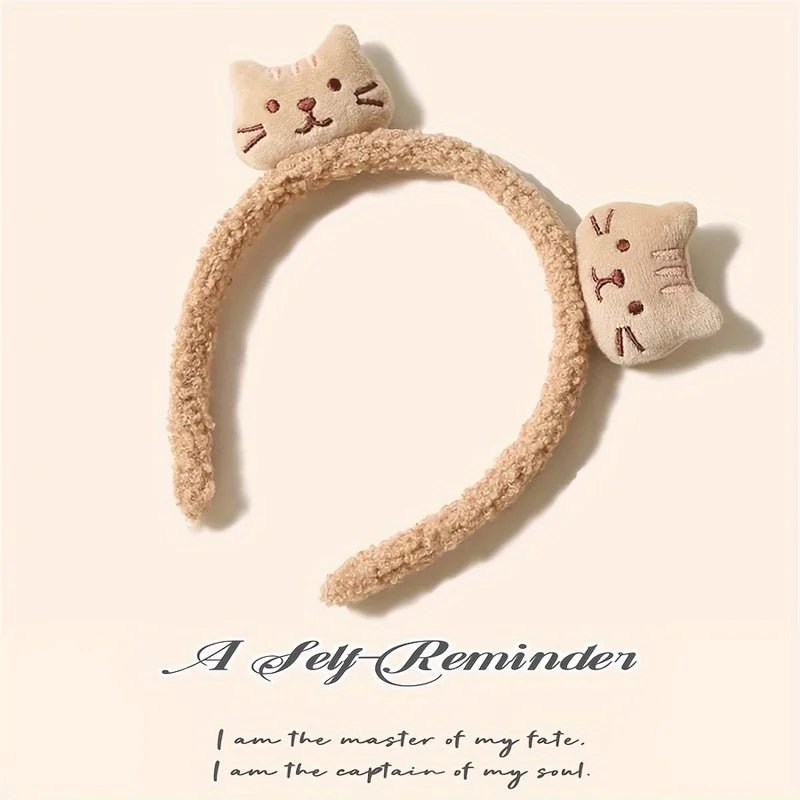 Plush Kitten Headband – Non-Slip Hair Accessory for Women Hair Accessories Peaceful Pleasures Health and Wellness Beige China Mainland