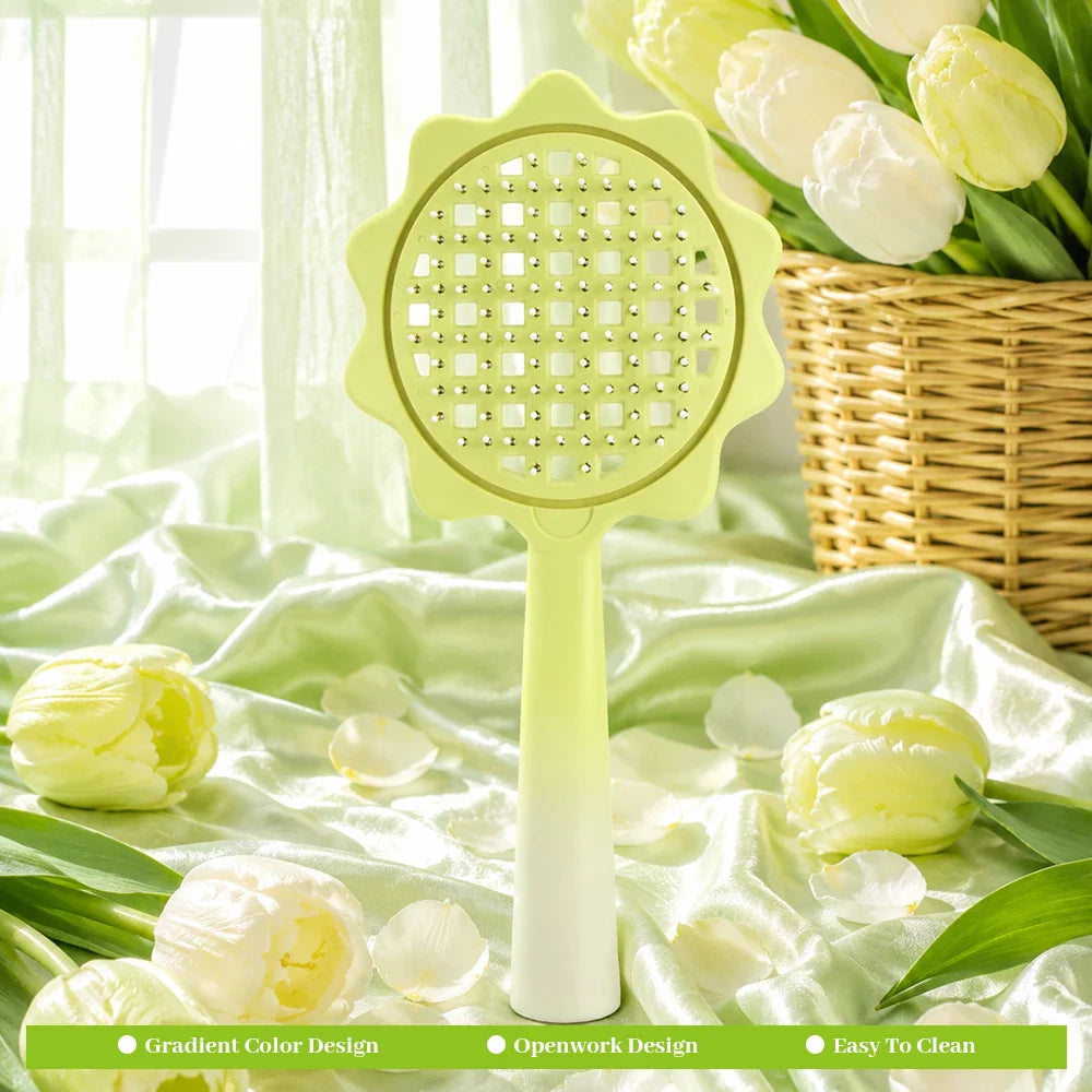 Gradient Sunflower Hairbrush | Detangling Scalp Massage Comb