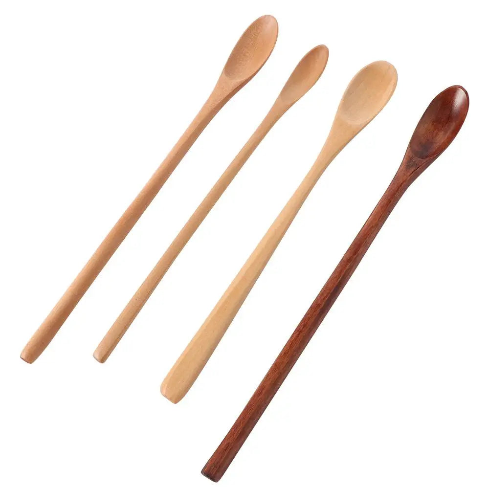 Durable Stirring Cooking Long Handle Tea Scoops Tableware Honey Spoon Coffee Spoon Wooden Spoon Long Spoon Small Spoon Peaceful Pleasures Health and Wellness