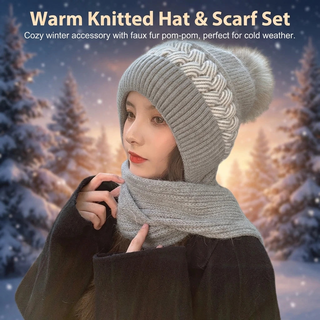Winter Warm Knitted Hat for Women Thickened Soft Yarn Outdoor Cycling Cap Windproof Earflap Peaceful Pleasures Health and Wellness
