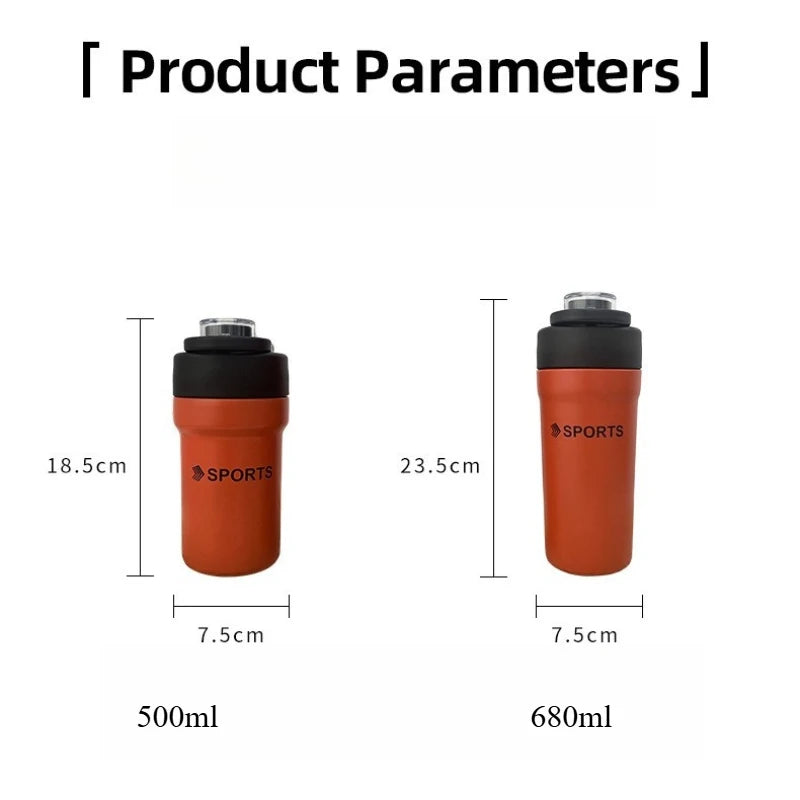 Large Insulated Water Bottle with Straw | 500ml & 680ml Thermos Insulated Water Bottle Peaceful Pleasures Health and Wellness