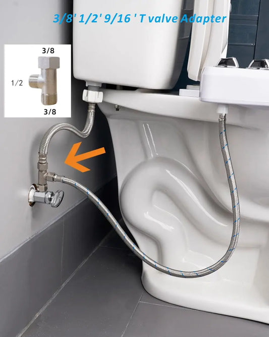 Copper 3-Way T Valve Adapter | Bidet & Shower Diverter Plumbing Tee Adapter Oasis Select