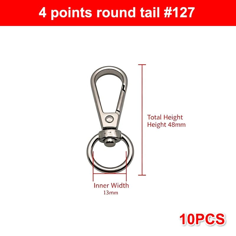 10Pcs Zinc Alloy Swivel Snap Hooks | DIY Bag & Keychain Hardware