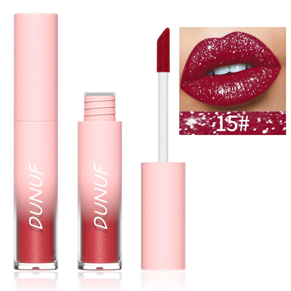 DUNUF Pearlescent Lipstick – Waterproof Long-Lasting Lip Gloss