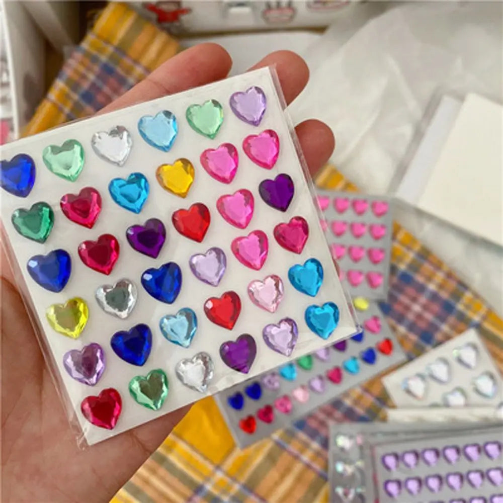 3D Diamond Heart LOVE Stickers – Phone, Laptop & Kids Décor