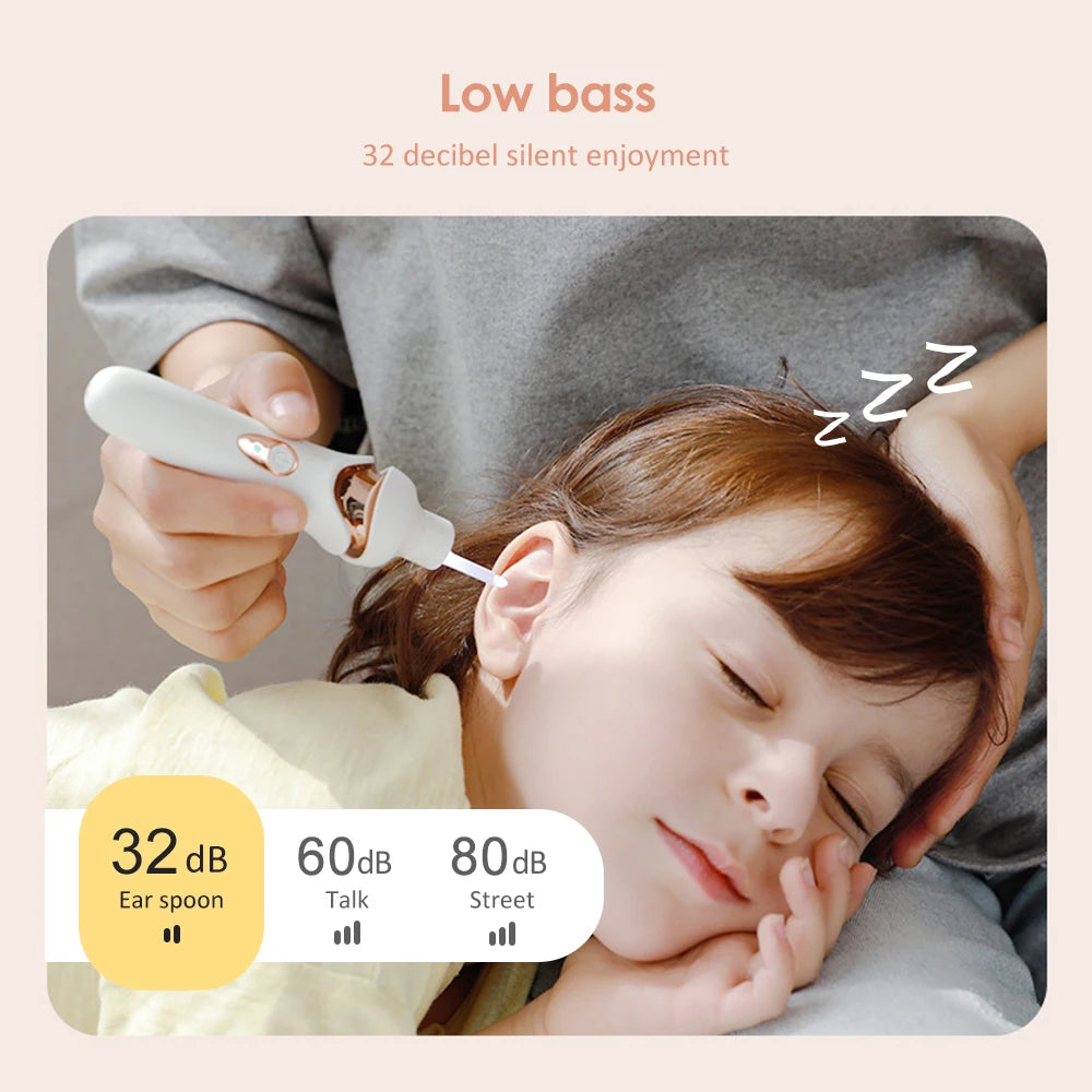 Electric Ear Pick With Light Ear Wax Suction Device for Children Elderly Ear Spoons Canal Cleaning Tools Rechargeable Earpicking Peaceful Pleasures Health and Wellness