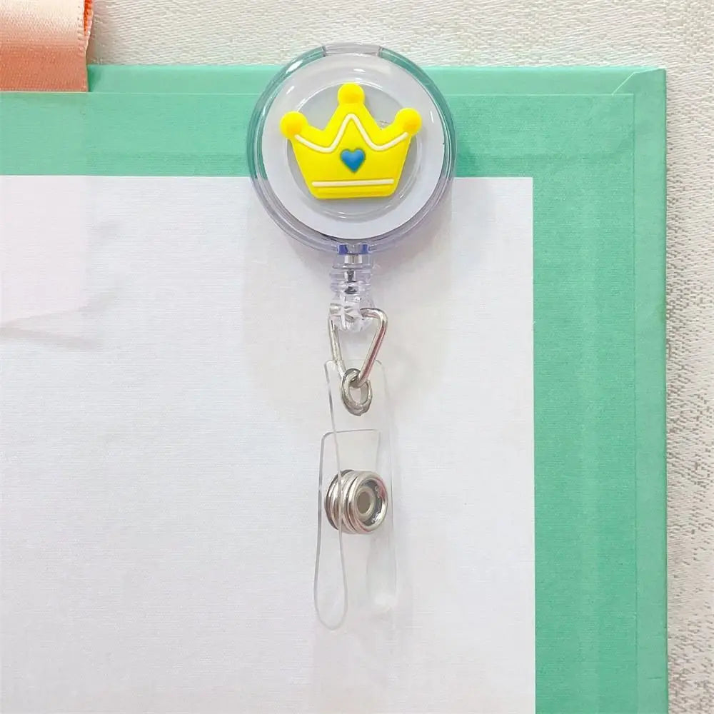 Cute ABS Card Holder Name Tag Nurse Doctor Cartoon ID Card Clips Retractable Badge Reel Badge Holder Name Card Holder Peaceful Pleasures Health and Wellness 04