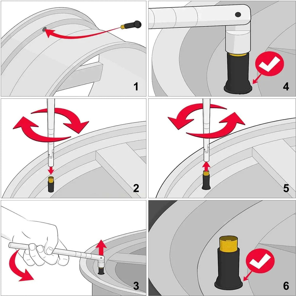 No Scratch Tire Valve Stem Puller Tool with Valve Core Remover Universal for Car Valve Stem Extenders Peaceful Pleasures Health and Wellness