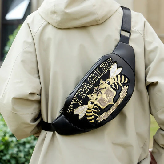 Embroidered Retro Fanny Pack | Korean Crossbody Chest Bag Crossbody Chest Bag Peaceful Pleasures Health and Wellness
