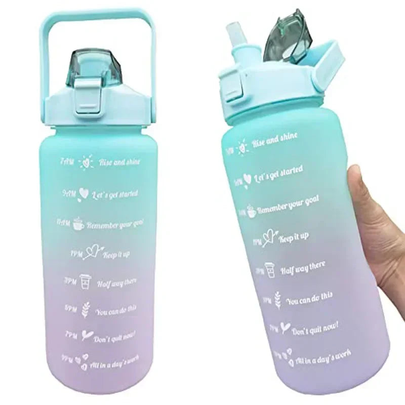 2L Motivational Sports Water Bottle | BPA-Free Tritan & Straw