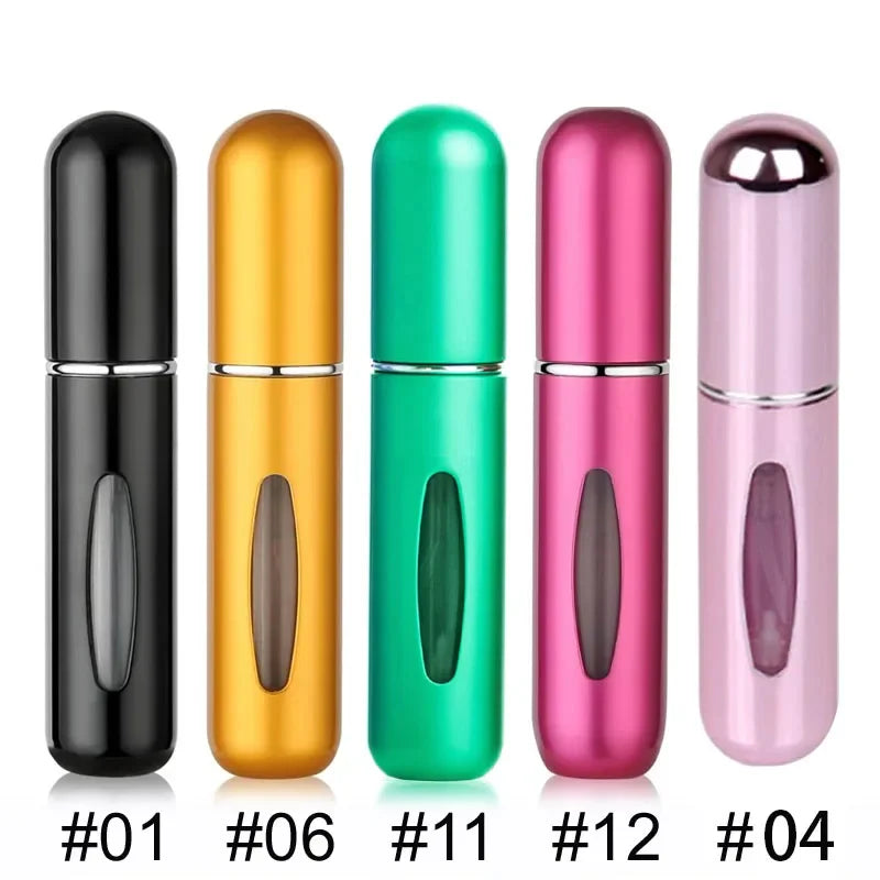 5-Pack Mini 5ml Refillable Perfume Atomizer Travel Spray Bottles