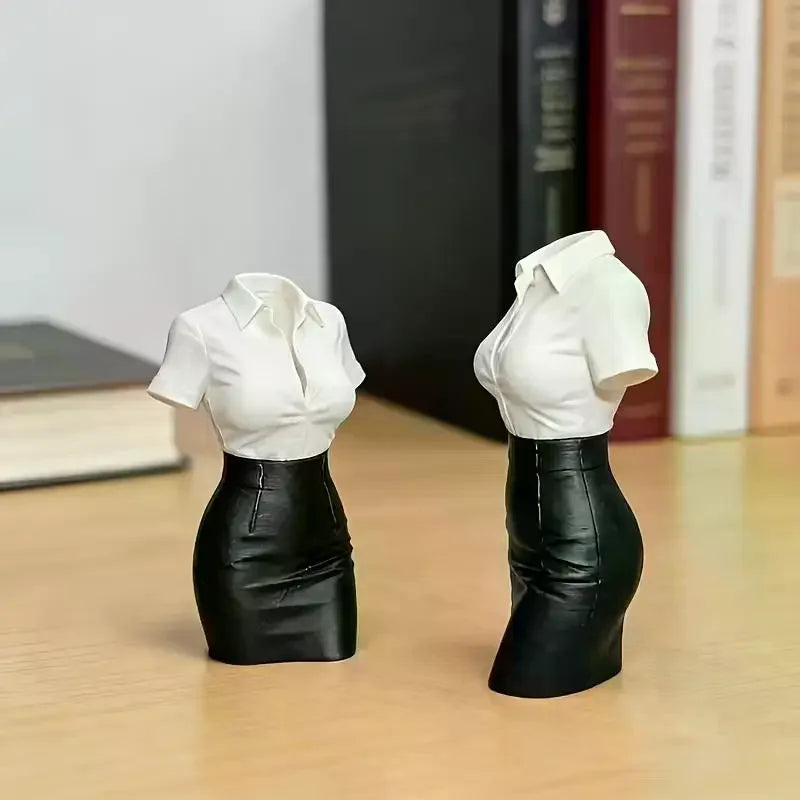 3D Printed Office Lady Desk Statue | Creative Desktop Ornament