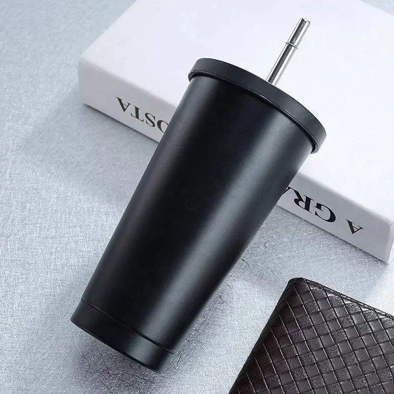 304 Stainless Steel Straw Cup Large Capacity Portable Coffee Mug