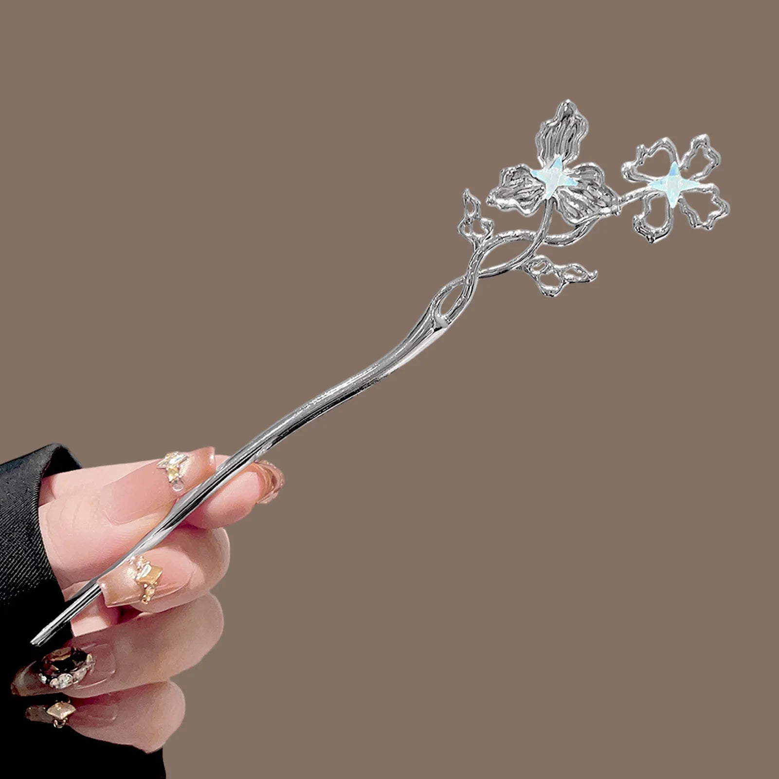 New Chinese Style Alloy Hairpin With Flower Design For Wedding Party Everyday Use Peaceful Pleasures Health and Wellness