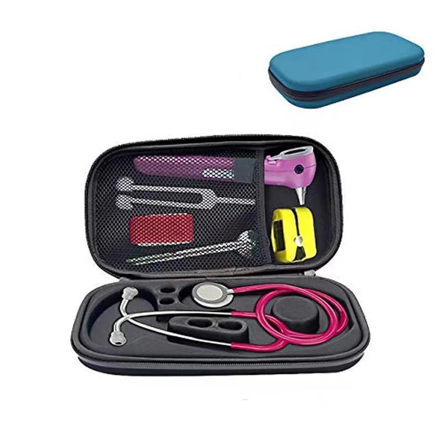 Hard EVA Stethoscope Case Shock-Proof Tools Protective Bag for Storing Bandage Medical Scissor Peaceful Pleasures Health and Wellness Blue
