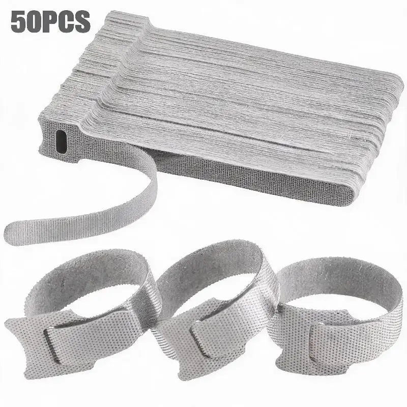 50pcs Reusable Cable For Untangled Cables Charging Cables And Other Cable Management Items Peaceful Pleasures Health and Wellness Gray 50pcs