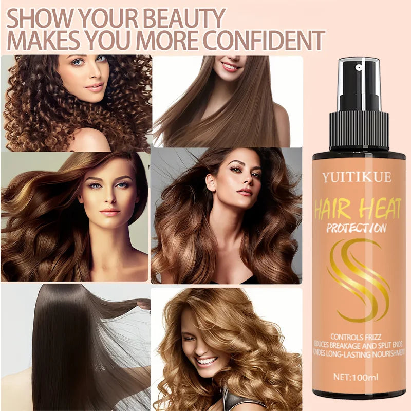YUITIKUE Silky Heat Protection Spray for Curly Hair – 100ml Heat Protection Spray Peaceful Pleasures Health and Wellness