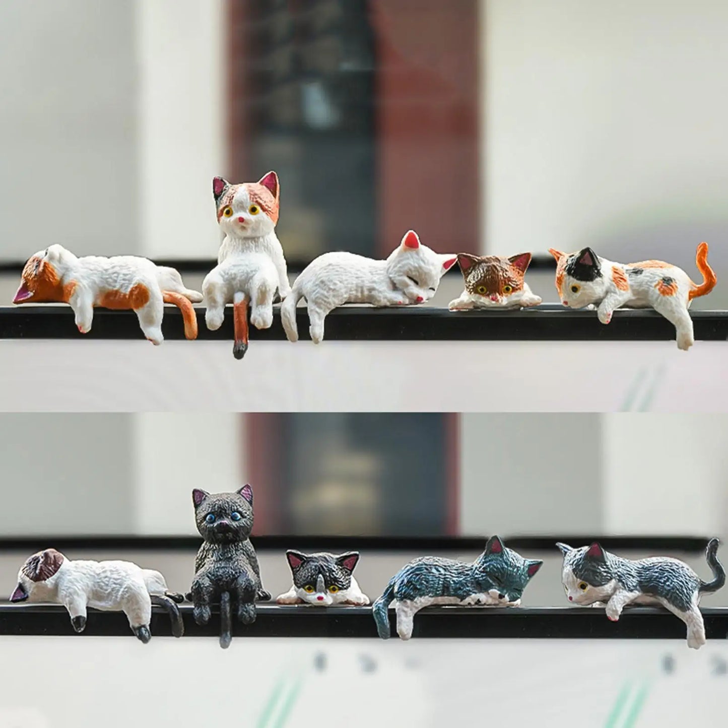 10-Piece Mini Cat Figurines Set – Dashboard & Desk Decor Mini Cat Figurines Peaceful Pleasures Health and Wellness