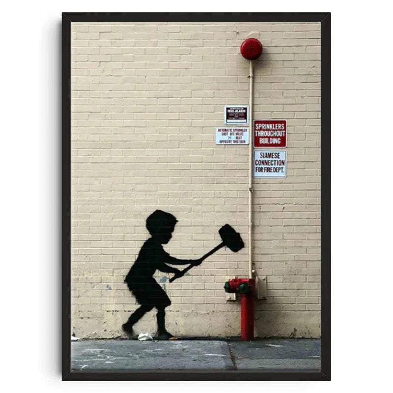 Graffiti Banksy Art Poster Banksy Image Series Printed Canvas Art Mural Used for Home Wall and Living Room Decoration, Framel Peaceful Pleasures Health and Wellness