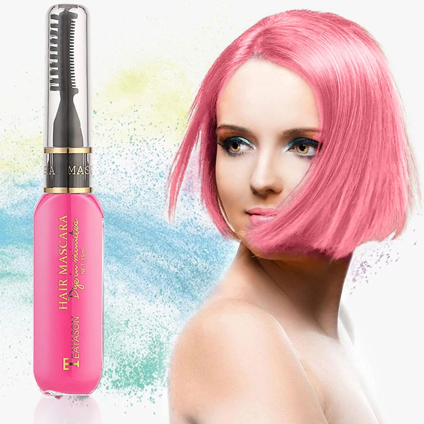 13 Colors Disposable Hair Dye Temporary Hair Mascara Instantly Hair Color Diy Great Gift Casual Party Stage Performance Decor Peaceful Pleasures Health and Wellness Pink One Size