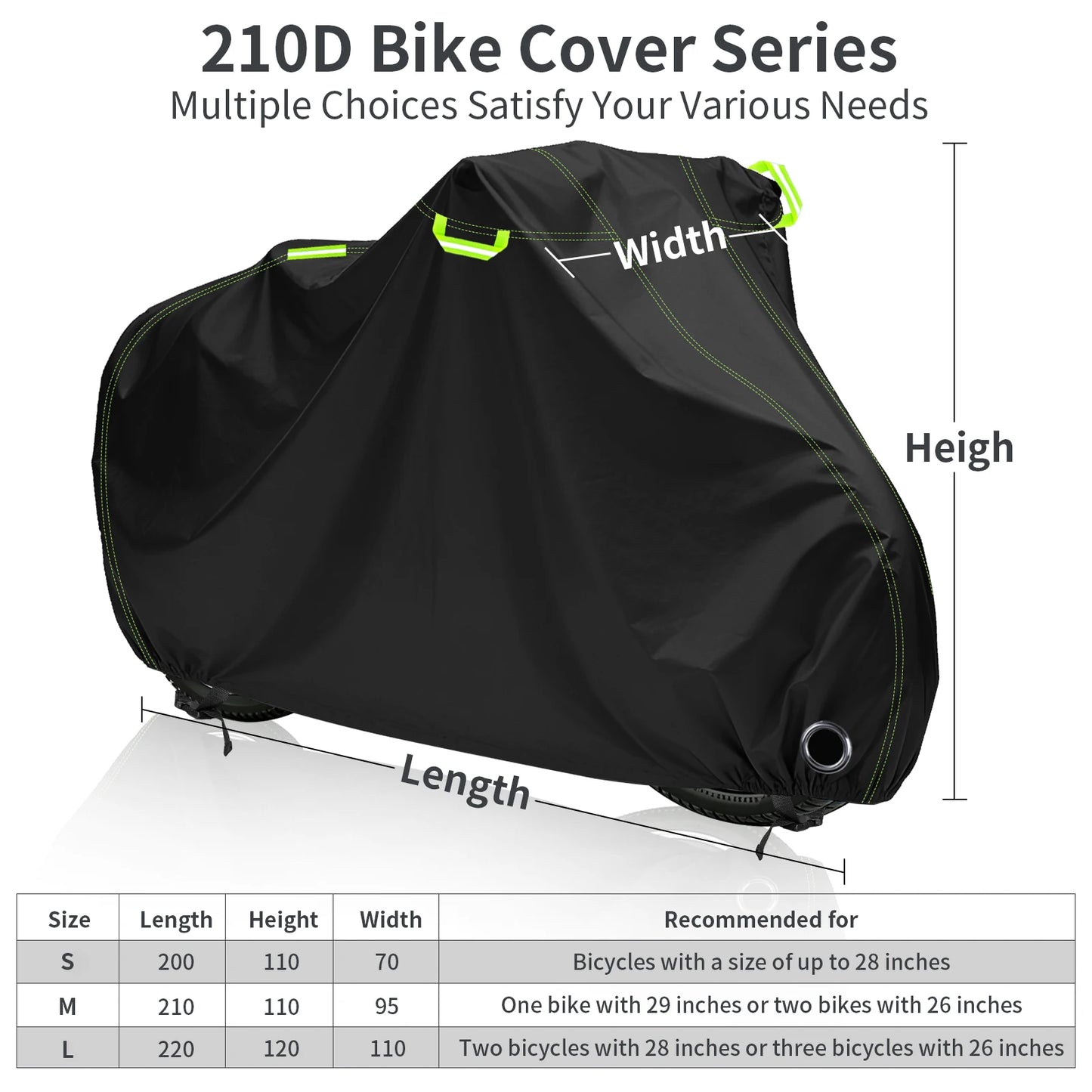 Outdoor Bike Cover 210D High Quality Bicycle Protector Multipurpose Sun Rain Snow Dust Waterproof All Weather Protective Covers Peaceful Pleasures Health and Wellness