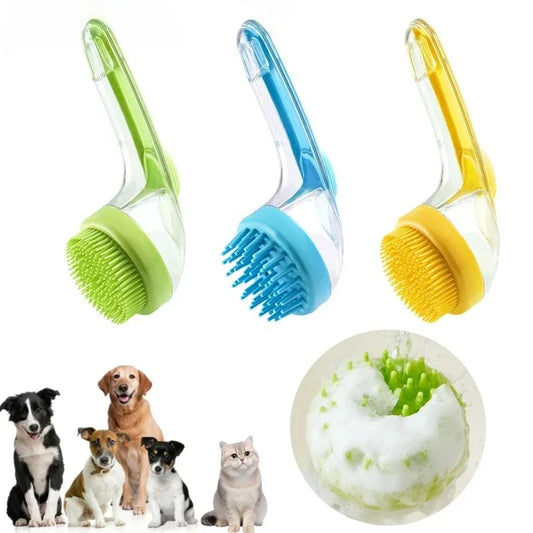 Long Handle Silicone Pet Bathing Brush for Dogs & Cats Pet Grooming Brush Peaceful Pleasures Health and Wellness