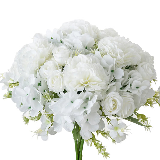 Silk Carnation & Rose Artificial Bouquet | Wedding & Home Decor Artificial Flower Bouquet Peaceful Pleasures Health and Wellness