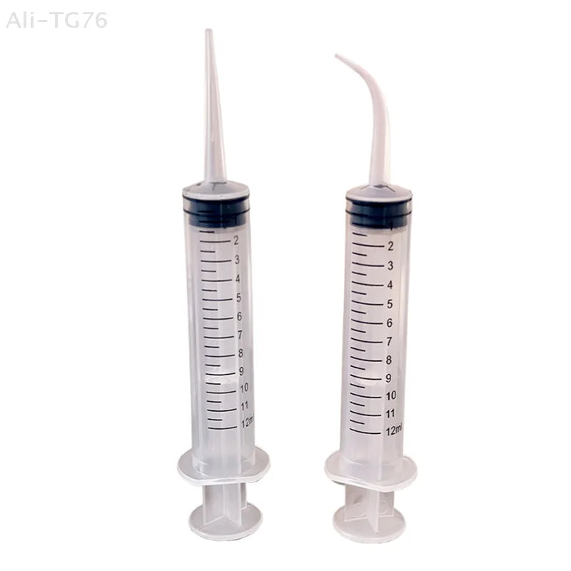 12ml Plastic Liquid Dispensing Syringes – Curved & Straight, 3/6 Pcs