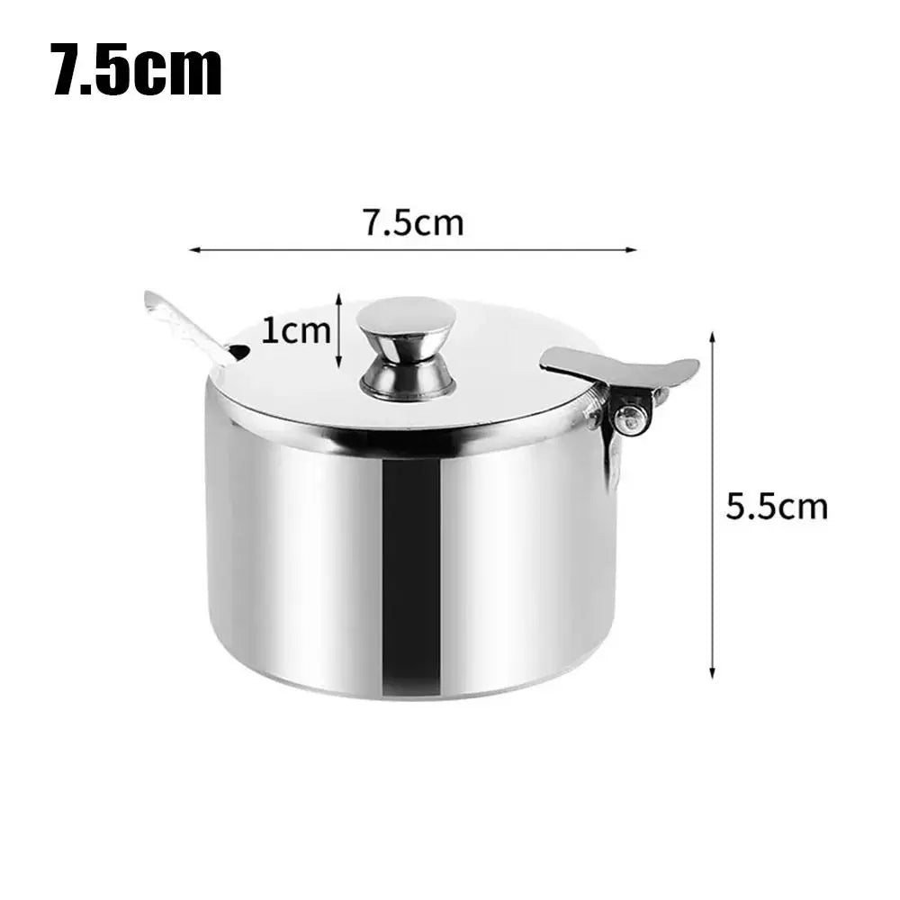 Stainless Steel Sugar & Spice Jar with Lid and Spoon