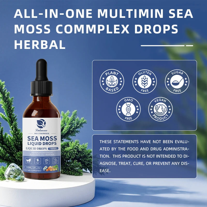 Organic Sea Moss Drops 60ml – Immunity, Gut Cleanse & Skin Health Peaceful Pleasures Health and Wellness